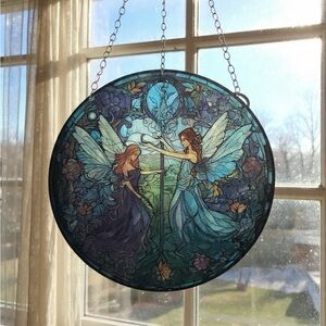 Blue Fairy Sun Catcher -Style Hanging Wall Art